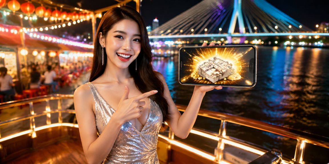 Một góc khu giải trí casino trực tuyến tại Việt Nam với ánh sáng và bảng trò chơi